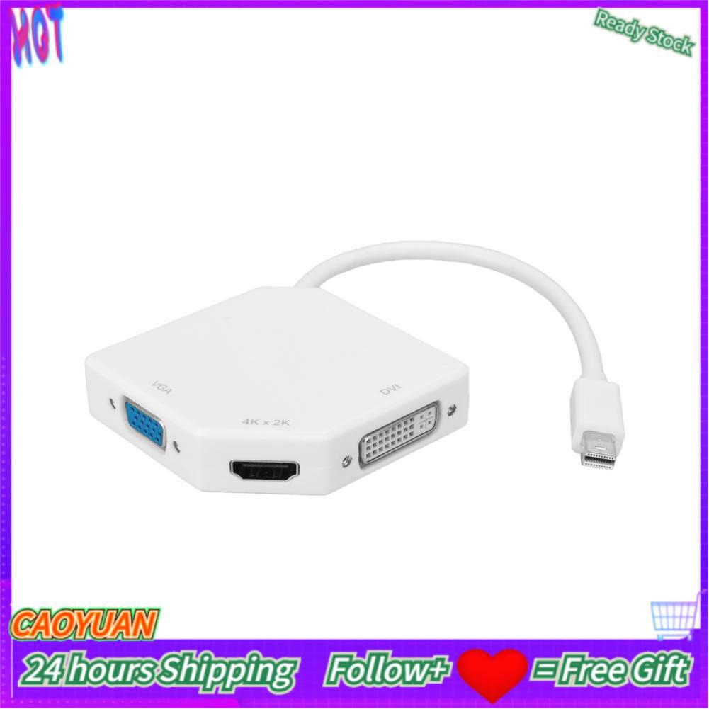 Caoyuanstore Mini DP to VGA/HDMI/DVI Conveter 3 In 1 1080P Video Electronic Adapter White B0404