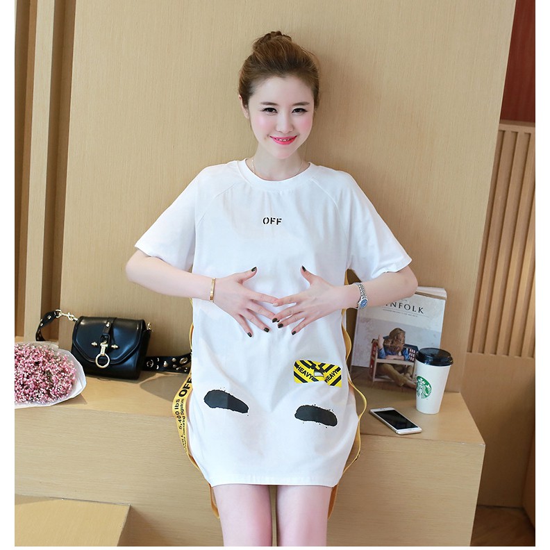 ĐẦM BẦU COTTON TRẺ TRUNG WHITE DR2367