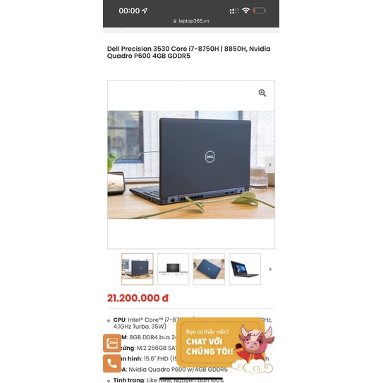 Dell Precision 3530 Core i7 Ram 16G Ssd 256G Vga 4G Chuyên Đồ Hoạ,Game Nặng