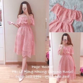 D053067 - Đầm ren trễ vai