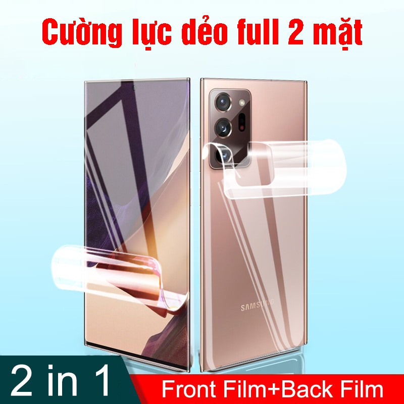 Combo dán cường lực dẻo Samsung Note 20 ultra, Note 20 full 2 mặt đáng dán nhất