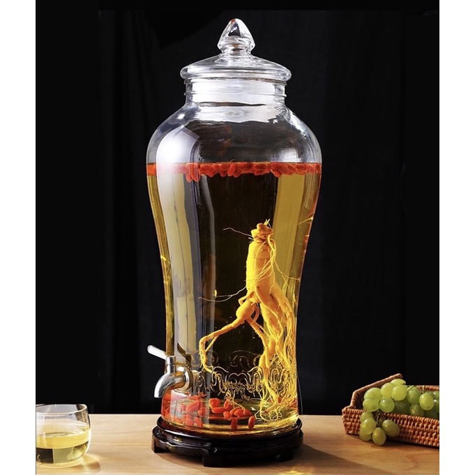 Bình ngâm rượu thuỷ tinh dáng sâm chân mây 6L - 10L - 15L cao cấp