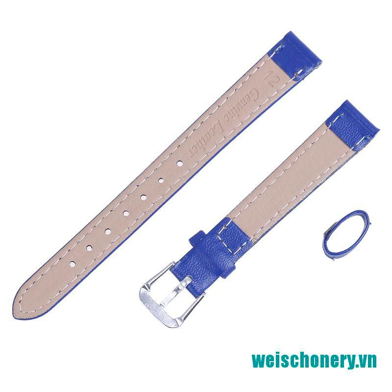 Dây Đồng Hồ Chất Liệu Da Pu Màu Trơn Weischoenyx 12mm