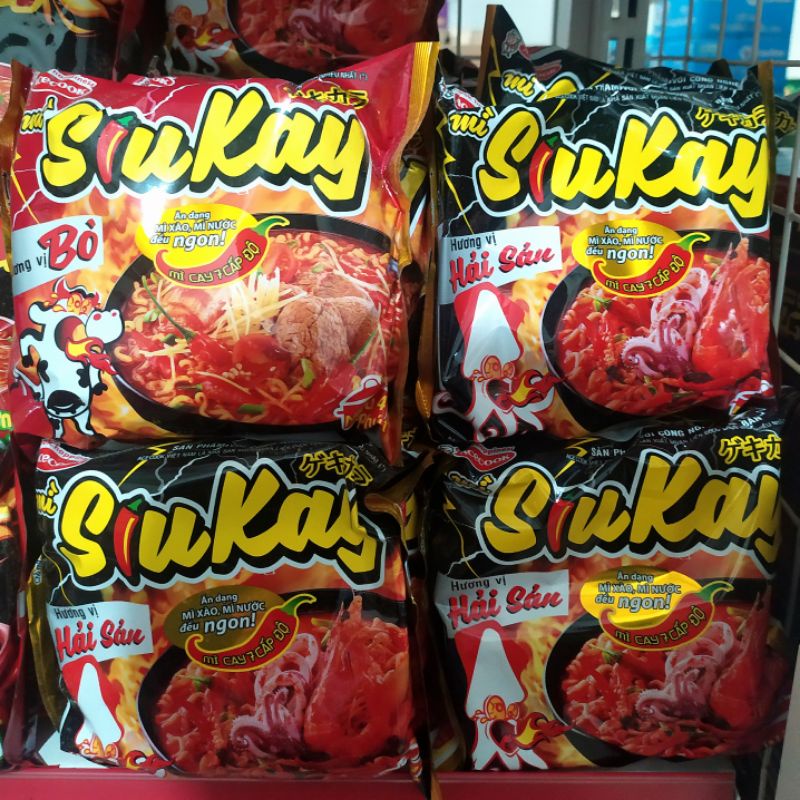 Mì siêu cay 7 cấp độ hương vị hải sản, bò gói 127g | BigBuy360 - bigbuy360.vn