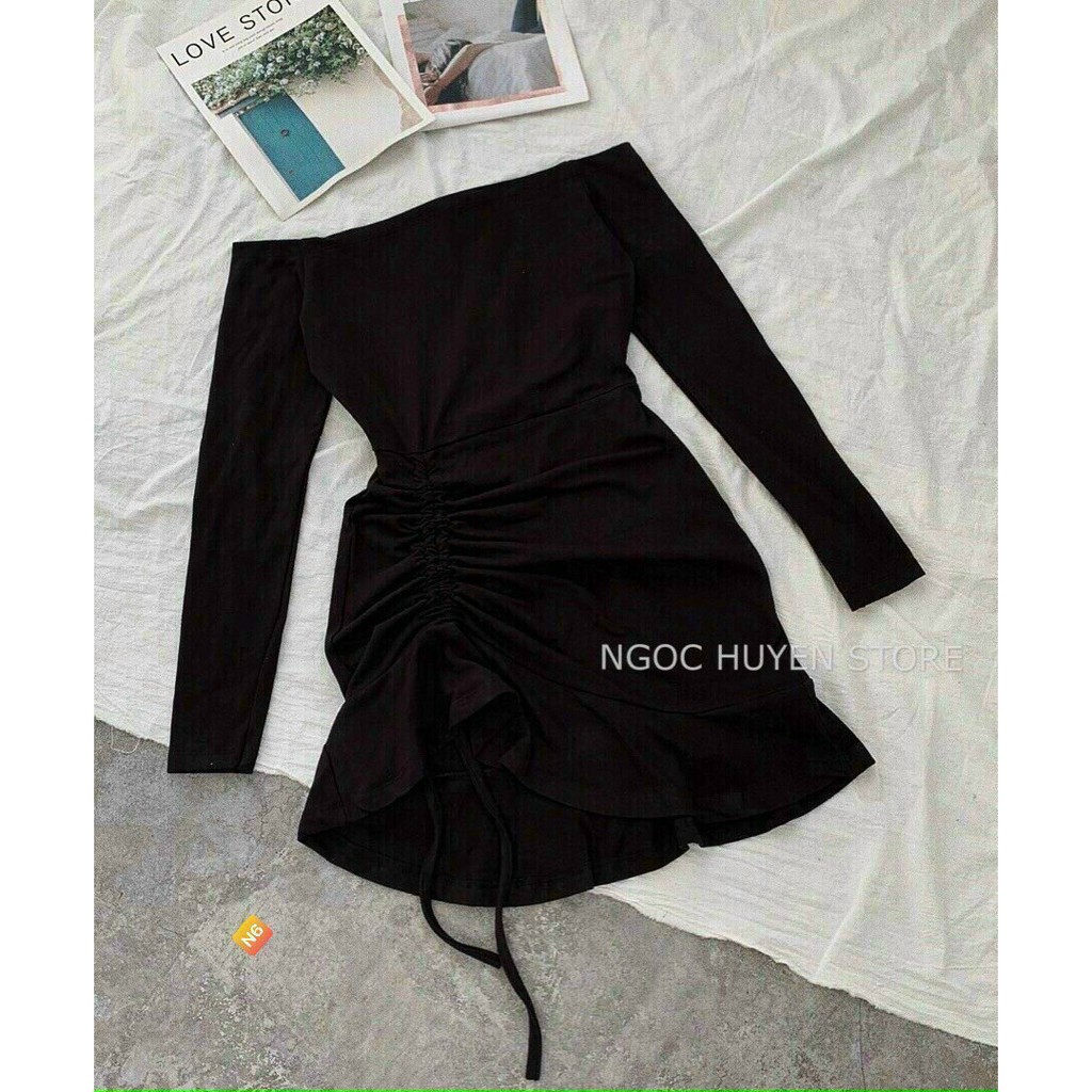 Đầm váy body trễ vai đuôi cá rút dây Zashopp | BigBuy360 - bigbuy360.vn