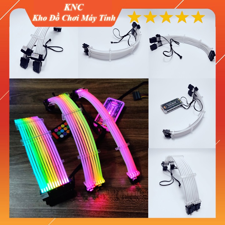 Dây Nguồn Nối Dài 16pin 8pin x2 Cho VGA Nằm Led RGB Đồng Bộ Mainboard, Đồng Bộ Hub Coomoon RGB, hàng Ambino