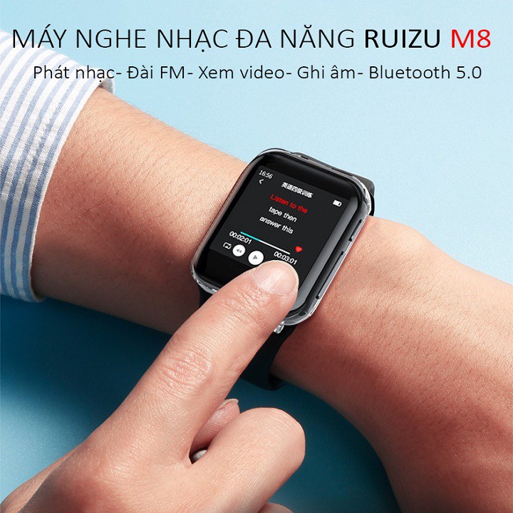 Máy Nghe Nhạc Smart Watch MP3 Màn Hình Cảm Ứng Bluetooth Ruizu M8 Bộ Nhớ Trong 8GB