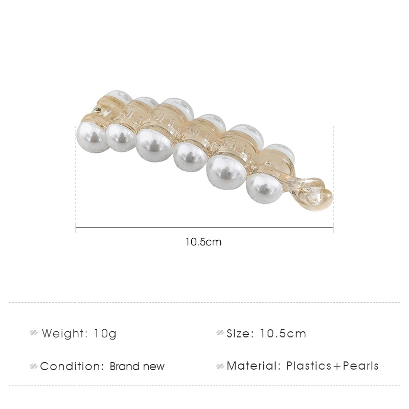 Kẹp tóc hình quả chuối đính ngọc trai nhân tạo để tạo kiểu tóc đuôi ngựa