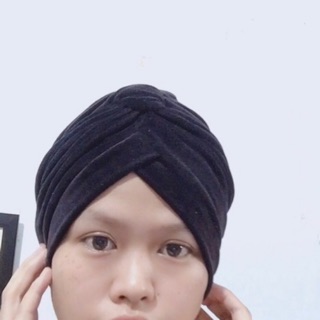 Mũ turban cho người lớn: đen nhung