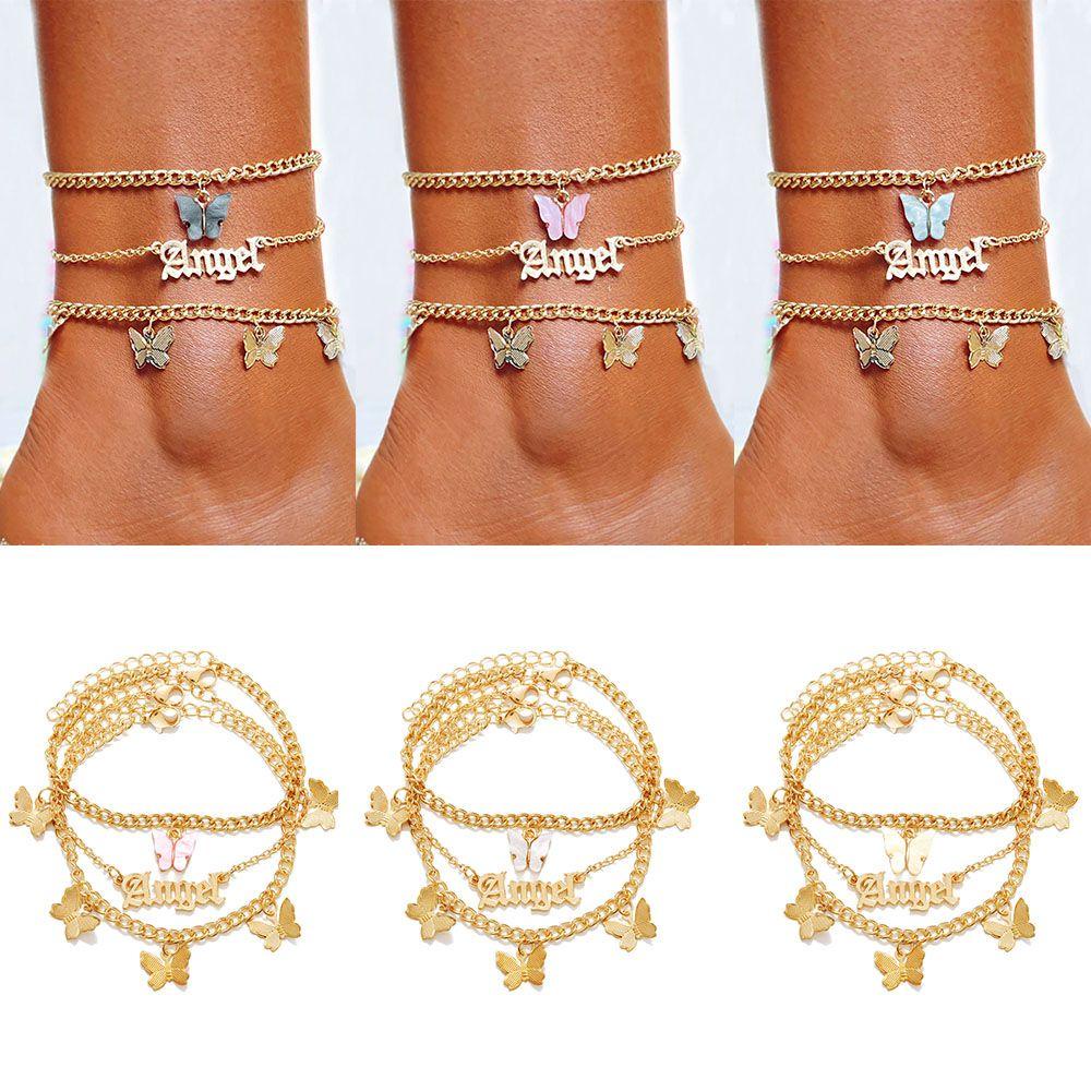 JUNE Set 3 Lắc Chân Bohemian Hình Bướm