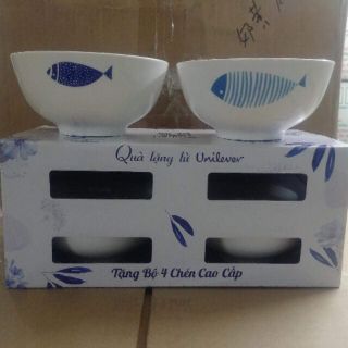 Combo chén sứ họa tiết cá....chất sứ dày dặn....an toàn khi sử dụng...
