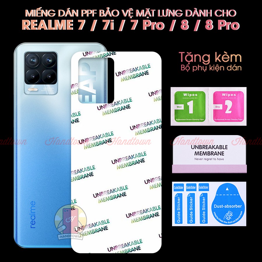 Dán Ppf Mặt Lưng Realme 8 / 7 / Realme 7i / Realme 7S / Realme 7 Pro Hiệu Ứng Cầu Vồng và Trong Suốt Không Full Viền