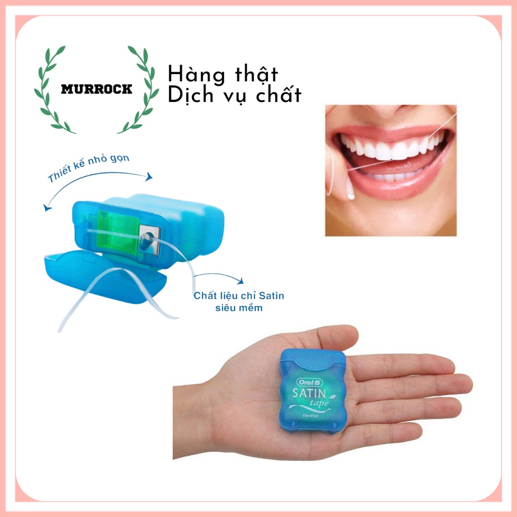 Chỉ nha khoa, xỉa răng Oral B Satin Tape làm sạch kẽ răng UK Anh Quốc 25m