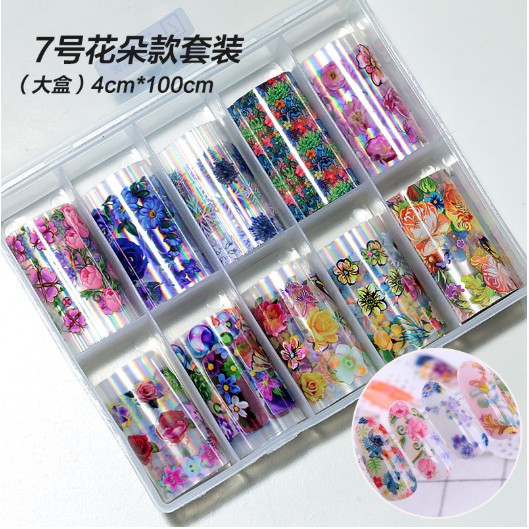 Foil dán móng họa tiết hoa ( hộp to )