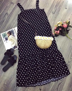 Váy maxi chấm bi
