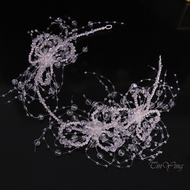 Băng đô cài tóc GETNOIVAS đính hạt pha lê handmade thời trang dự tiệc cho nữ