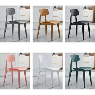 Ghế nhựa PP đúc nguyên khối tựa lưng lỗ, ghế cafe xếp chồng decor tiện ích