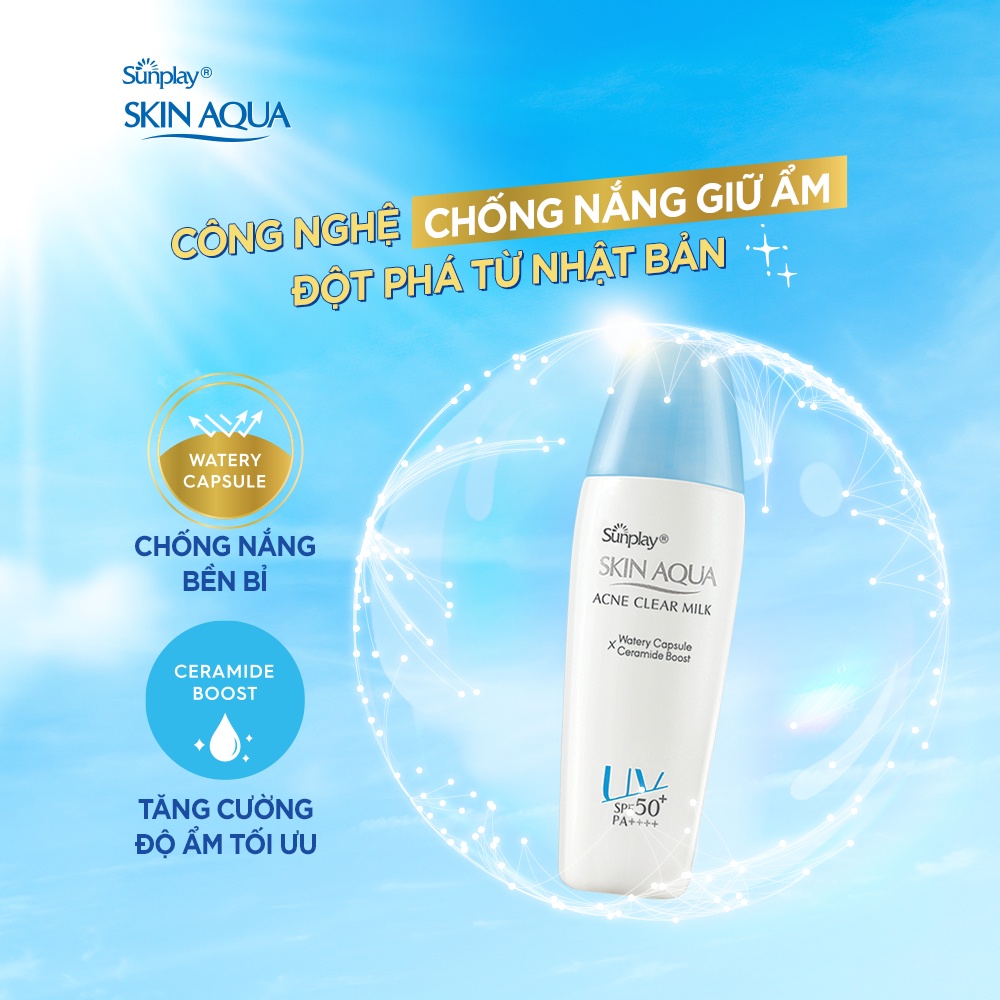 Sữa chống nắng dưỡng da ngừa mụn Sunplay Skin Aqua Acne Clear SPF 50+ PA++++ 25g