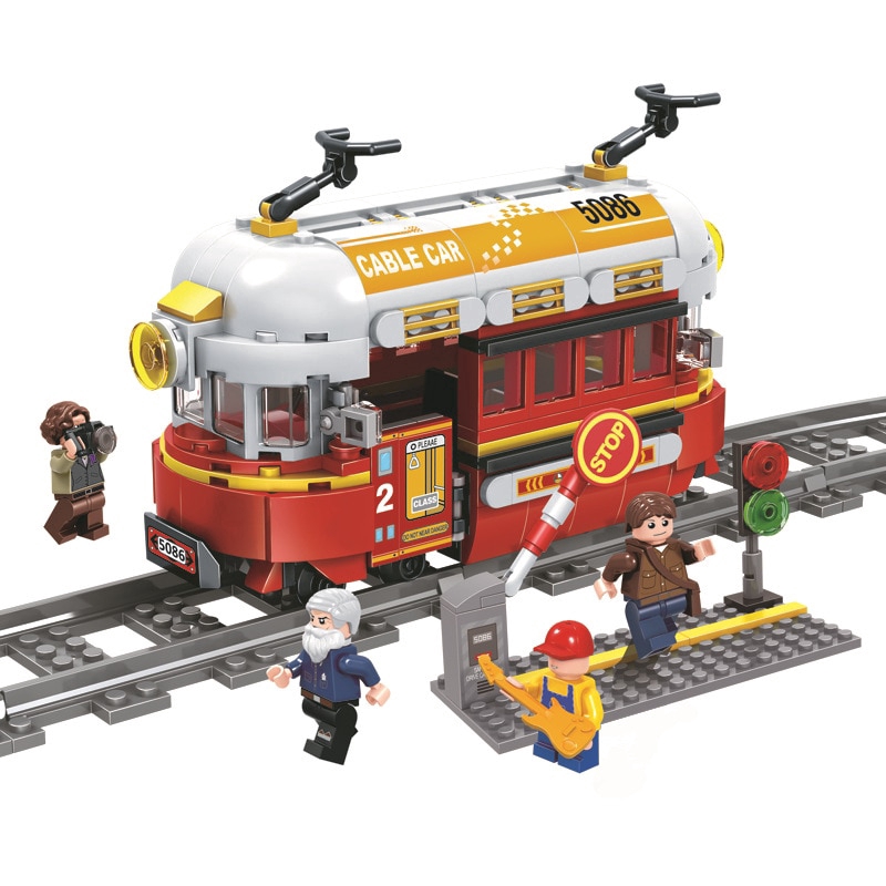 Đồ chơi mô hình lắp ráp lego hoạ tiết đường ray xe lửa cho bé