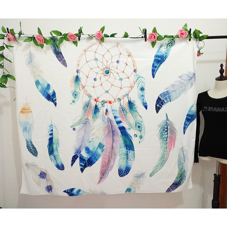 [TẶNG móc dán tường + đinh] Tranh vải decor Dreamcatcher - Tranh vải treo tường lông vũ