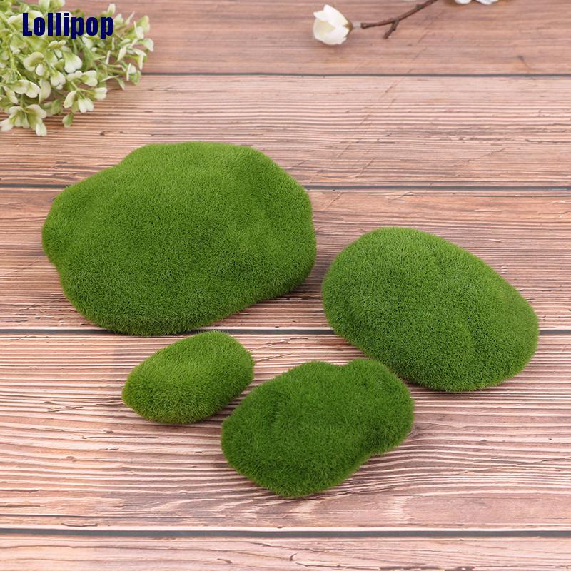 Set 4 mô hình đá rêu nhân tạo trang trí tiểu cảnh/sân vườn tiện dụng