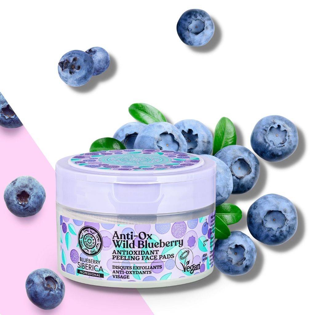 Tẩy tế bào chết cho da mặt NATURA SIBERICA 2in1 kiêm tonner ANTIOXIDANT PEELING FACE PADS 50ml