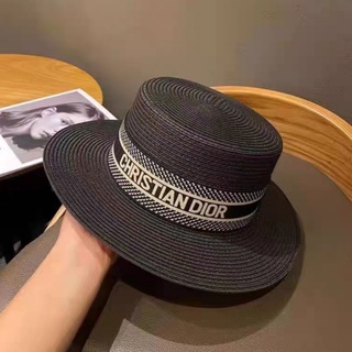 Mũ Cói Đai Chun DR Đen Phong Cách