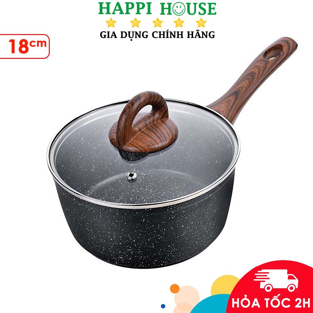 Chảo Nhôm Sâu Lòng Chống Dính Lock&Lock LBU1181 (18cm) - Dùng Được Trên Bếp Từ - Hàng Chính Hãng - Happi House