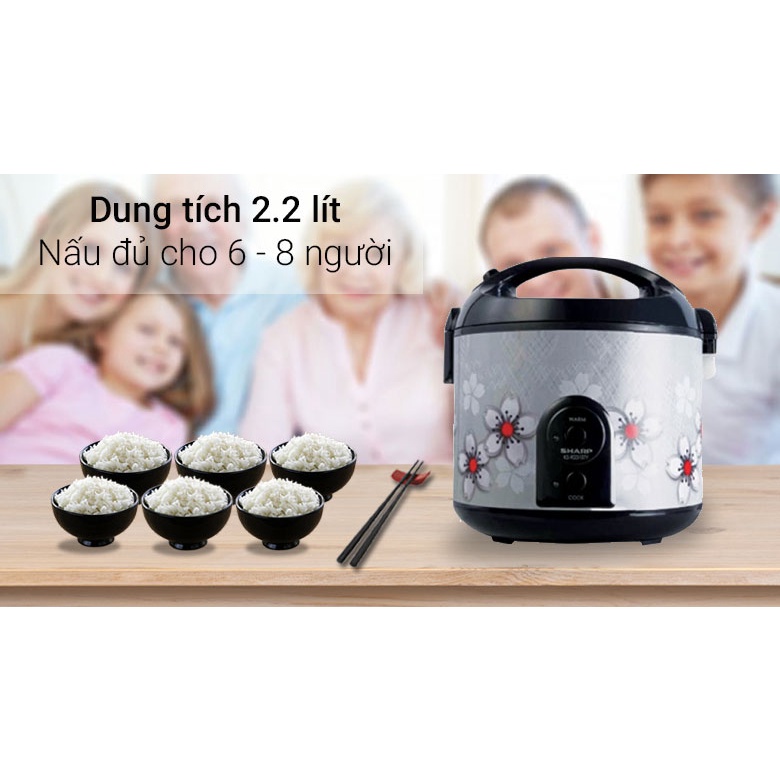 Nồi cơm điện Sharp 2.2 lít KS-R231STV - Mới - Xuất xứ Thái Lan Bảo hành 12 Tháng