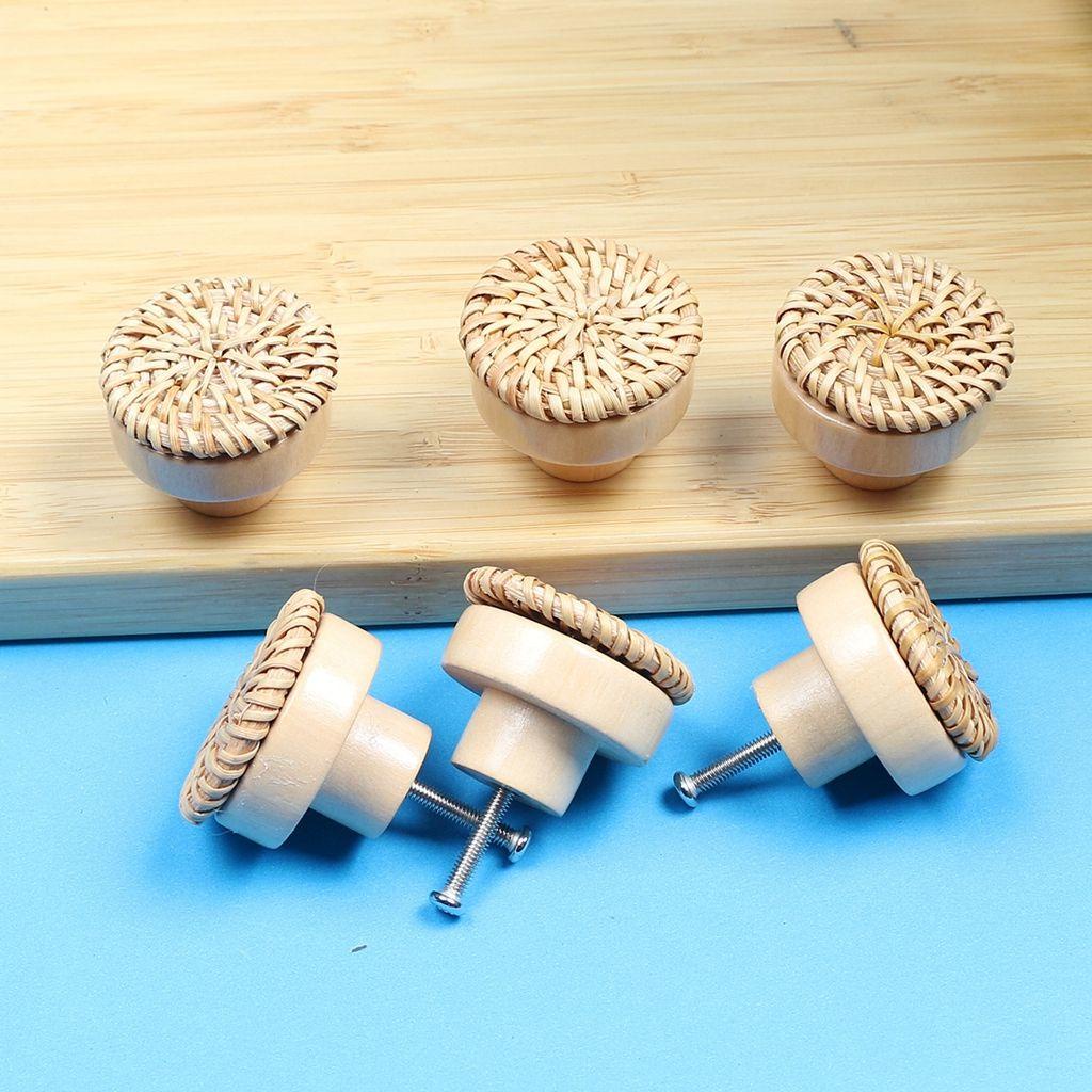 Tay Nắm Ngăn Kéo Tủ Bằng Mây Đan Kèm Ốc Vít Sáng Tạo