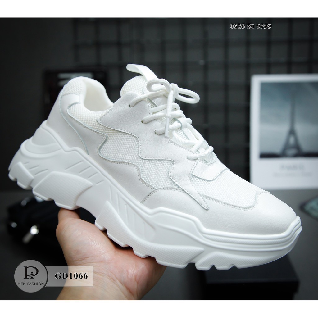 Giày nam sneaker màu trắng đế cao thời trang hàn quốc cao cấp GD1066 HTshop