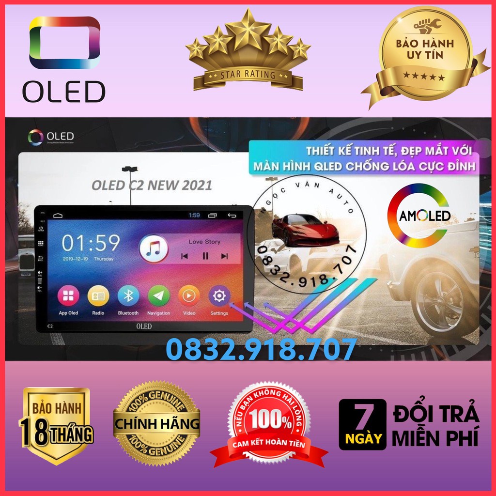 Màn Hình Android Oled C2 Theo Xe HONDA CIVIC 2018-2021, kèm dưỡng và canbus + jack zin theo xe