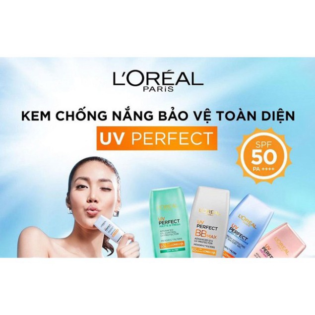 Kem chống nắng Loreal 30ml Cream UV Perfect Max SPF 50+ PA+++ 12h