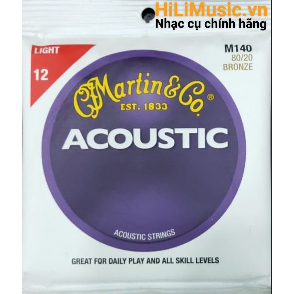 [Cửa Hàng Uy Tín] Dây Guitar Acoustic Martin M140 12-54 Light