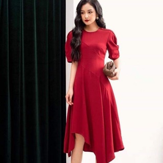 Váy tay bồng vạt xéo