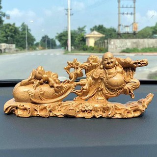 Tượng Phật Di Lặc để ô tô 💥 Tượng gỗ Thơm phong thủy, may mắn, bình an
