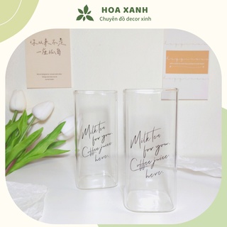 Cốc thuỷ tinh vuông chịu nhiệt Delicious - Ly thủy tinh decor, pha chế