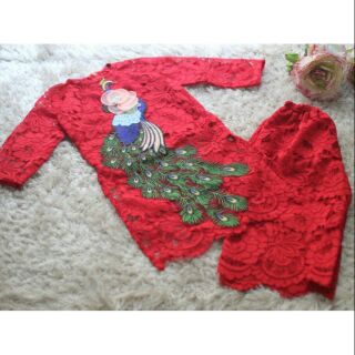 Áo dài thiết kế chim công đỏ sz 1-10