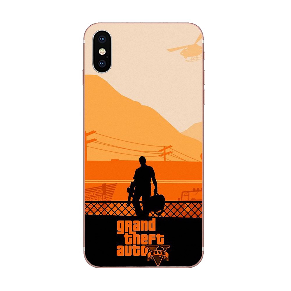 Ốp Điện Thoại Silicon Mềm Hình Gta V Grand Theft Auto 5 Cho Apple Iphone 11 Pro X Xs Max Xr 6 6s 7 8 Plus