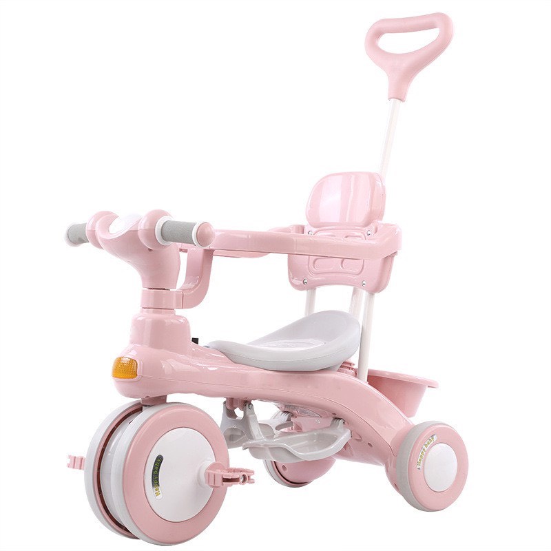 Xe đẩy 3 bánh đa năng kiêm xe đạp cho bé có đèn và nhạc, Bảo hành 6 tháng, Xe đẩy trẻ em chòi chân cao cấp mã 618