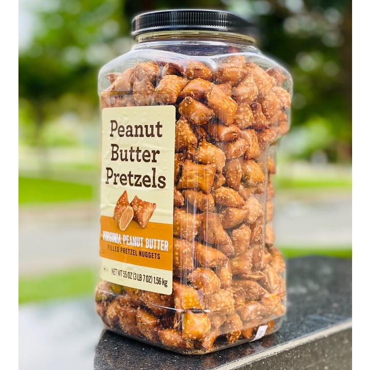 Bánh Virginia Peanut Butter filled Prezel Nuggets Peanut Butter Prezel 1.56kg của Mỹ - bánh mặn giòn béo bơ đậu phộng