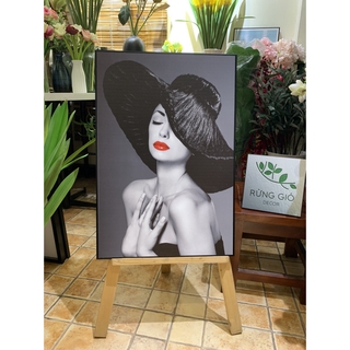 Tranh Canvas Cô Gái Nghệ Thuật cỡ 40x60, Tặng kèm đinh 3 chân không cần khoan tường