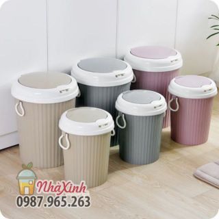 Thùng rác tròn nắp bật / Thùng nhựa đựng rác tròn