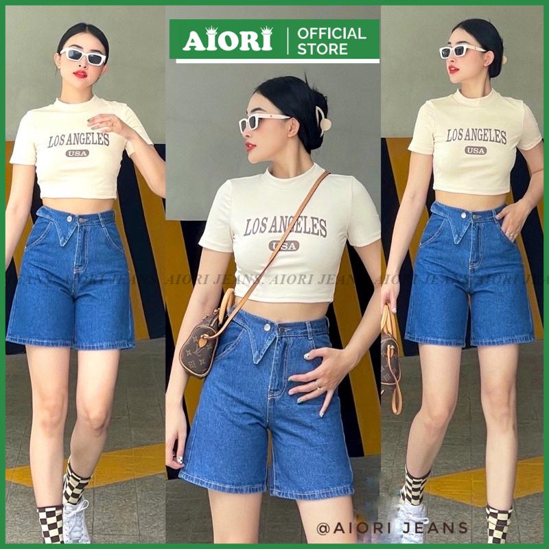 Quần Jeans Nữ Quần Ngố Lửng Ống Rộng Dáng Chữ A Lưng Cao 4 Nút Vải Cực Xịn, Chất Jeans Cotton Thoáng Mát, Mềm Mịn