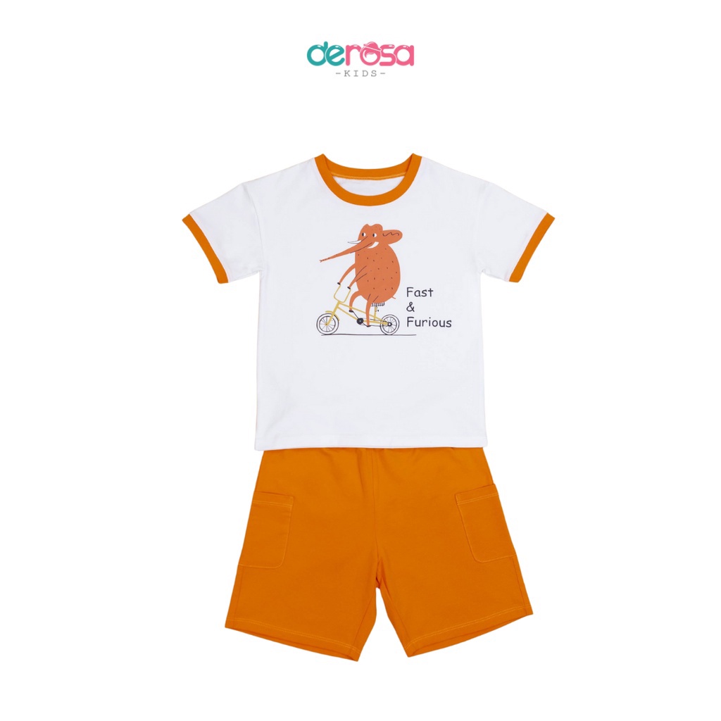 Quần áo trẻ em bộ cộc tay hè bé trai DEROSA KIDS (3 - 8 tuổi) KD025B - KD021B