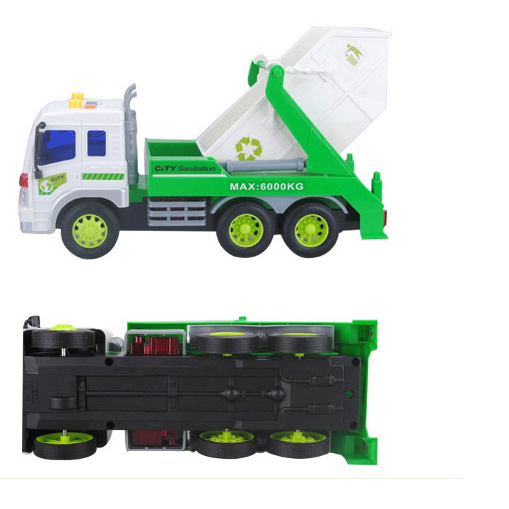 Xe ô tô chở rác 1:16 bằng nhựa xe có thùng nâng mô hình đồ chơi trẻ em MS-03