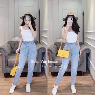 Quần jeans baggy cạp chun nữ