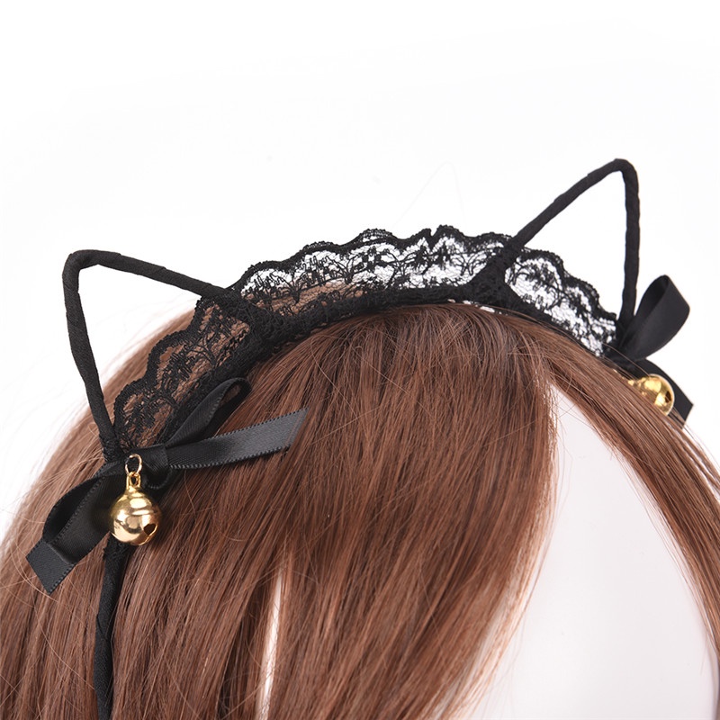 Băng đô tai mèo phối ren xinh xắn cho nữ