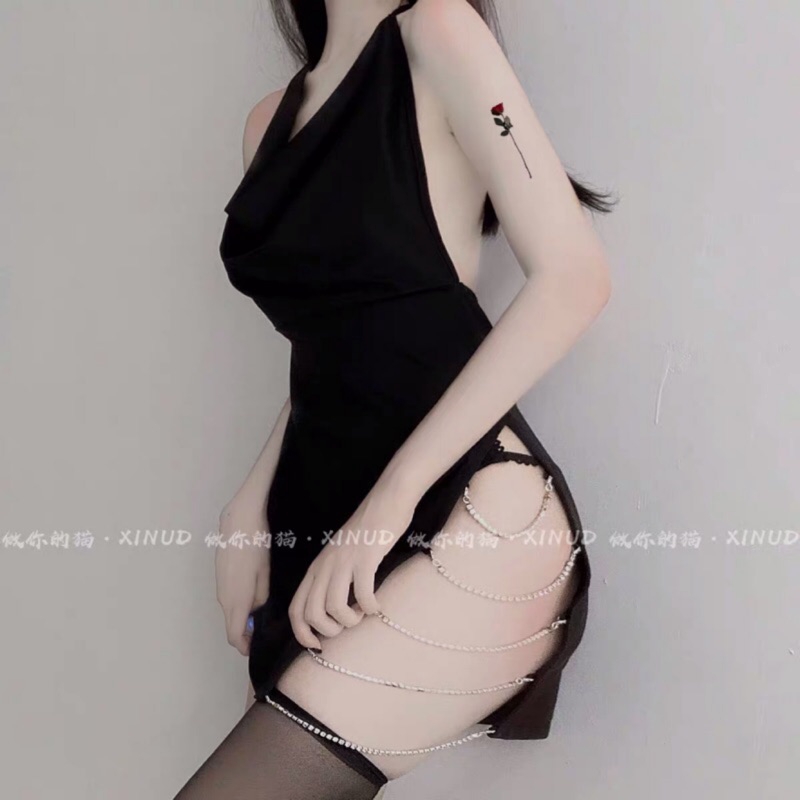 Đầm ôm cổ yếm thiết kế hở lưng gợi cảm quyến rũ cho nữ | BigBuy360 - bigbuy360.vn