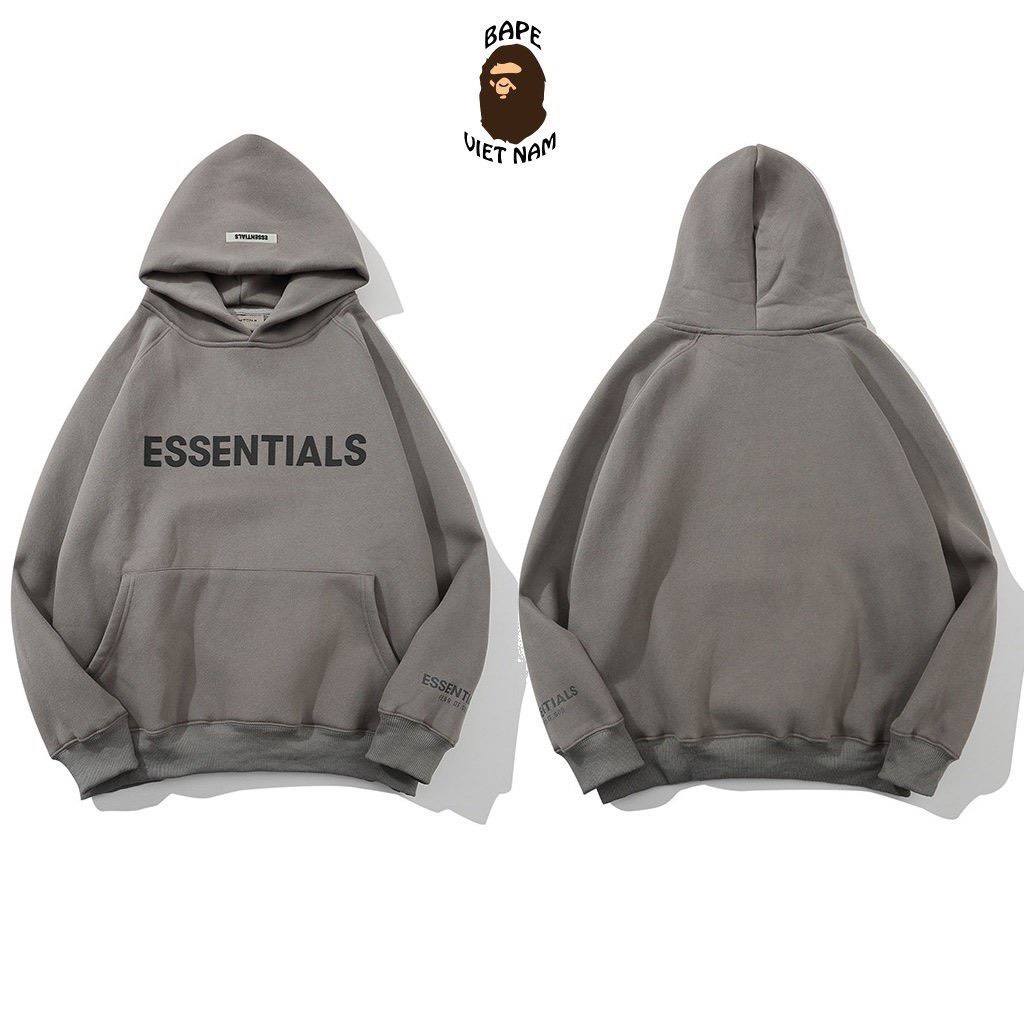 Áo Khoác Hoodie Nỉ DEECI Có Mũ Form RộngÁo Nỉ In Chữ ESSENTIALS Nhiều Màu Unisex Nam Nữ HD01